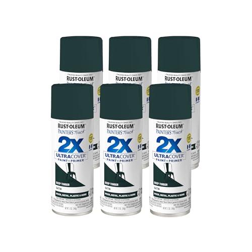 Rust-Oleum Painter's Touch 2X Spray Paint, Satin Deep Timber, 12 oz (Pack of 6)