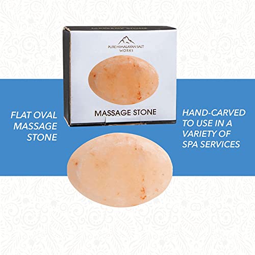 Pink Himalayan Salt Massage Stone - Hand-Carved Flat Oval Spa Tool