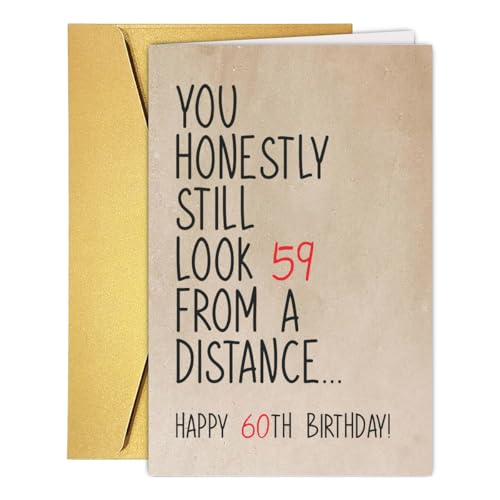 Qamza Funny 60th Birthday Card - Variation #5 for Dad, Mom, Him, Her, Grandpa, Grandma