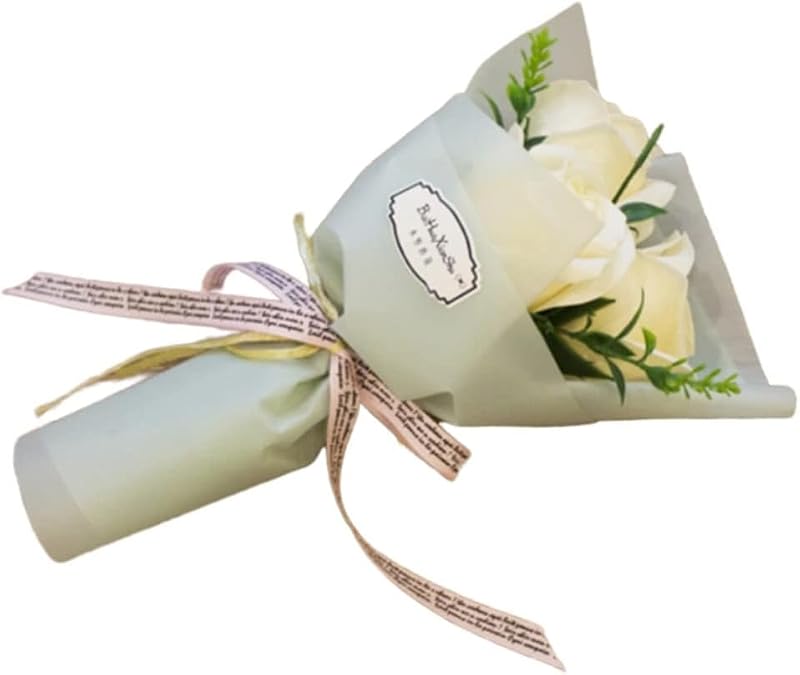 3-Headed Artificial Rose Bouquet - Soap Flower Gift for Her