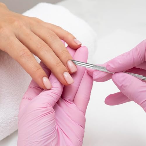 Qianyu Stainless Steel Cuticle Pusher and Nail Cleaner 2Pcs