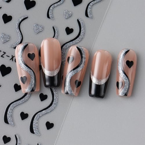 Valentine's Day Heart Nail Art Stickers 10 Sheets Self-Adhesive Decals