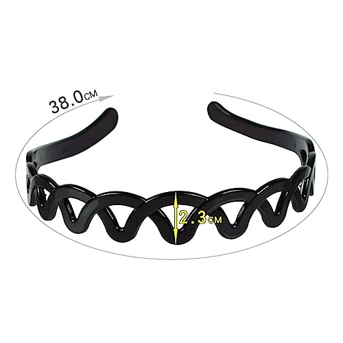 GSHLLO Plastic Teeth Comb Headbands Non Slip Wavy Hair Bands 2 Pcs