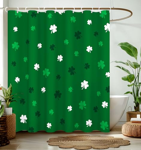 St. Patrick's Day Shamrock Shower Curtain - 72x72 Green Fabric