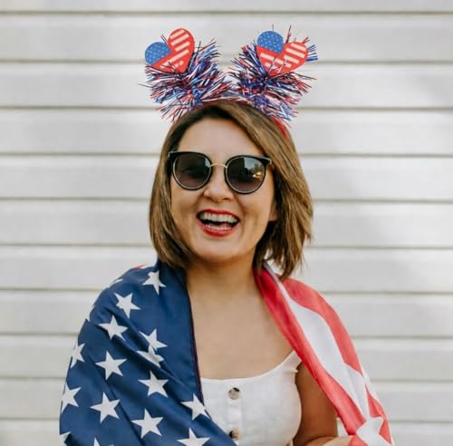 USA Patriotic Heart Headband for 4th of July and 250th Anniversary