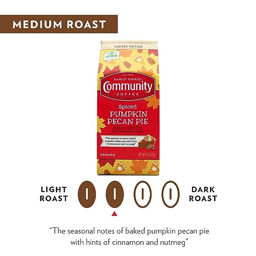 Community Coffee Spiced Pumpkin Pecan Pie Ground Coffee 11oz - Limited Edition Fall Flavor