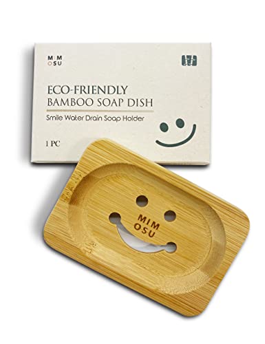 Eco-Friendly Bamboo Soap Dish with Drain - Non-Slip Holder for Bars