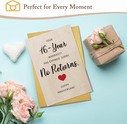 Funny 16th Wedding Anniversary Card for Husband & Wife