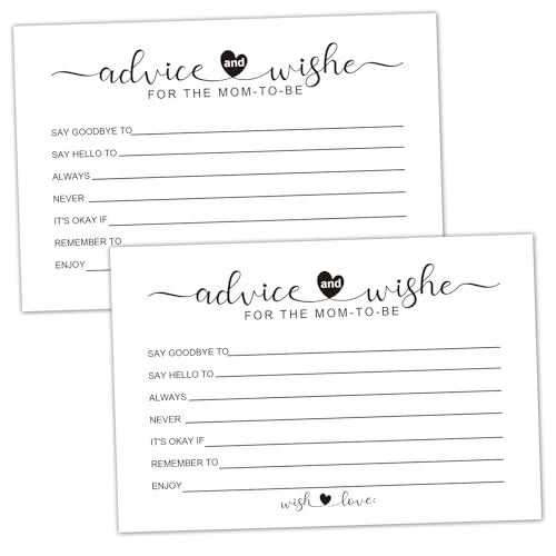 Baby Advice Cards for Baby Shower - 50 Keepsake Cards 4" x 6"