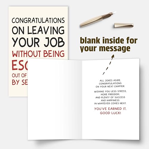 Funny Farewell Card for Coworker - Congratulations Edition