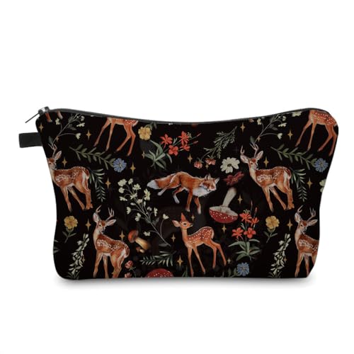 Loomifang Small Makeup Bag, Water-Resistant Cosmetic Organizer Case