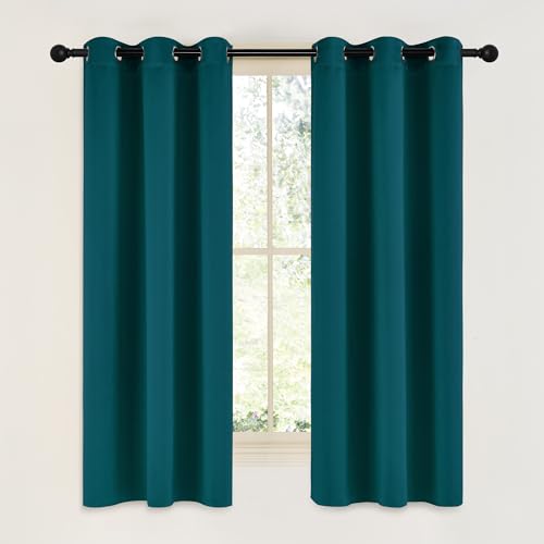 NICETOWN Teal Blackout Curtains 42" x 63" - 2 Panels with Grommets