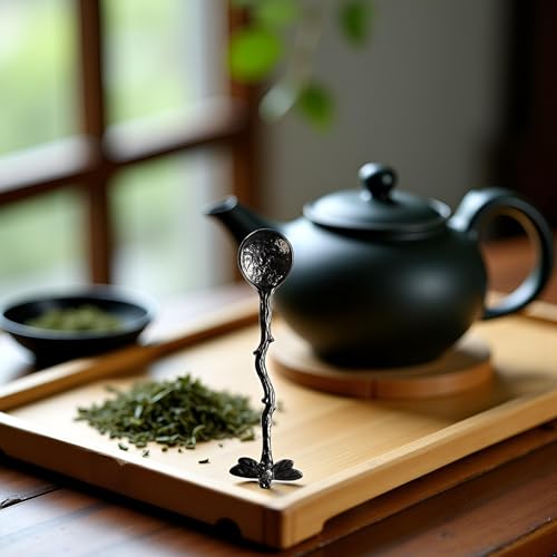 Gun Black Dragonfly Teaspoon - Vintage Stainless Steel Spoon