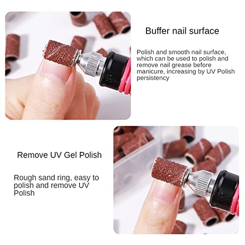 Yimart 210pcs Nail Sanding Bands Set with Assorted Grits for Electric Drill