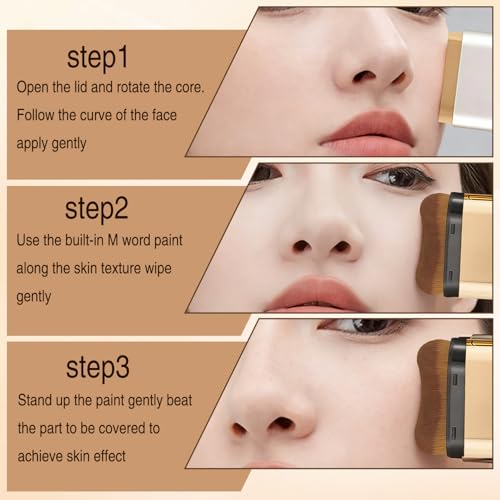 Dual-Ended Concealer Foundation Stick 3-in-1 Makeup Stick #03 Pinkish Beige 2PCS