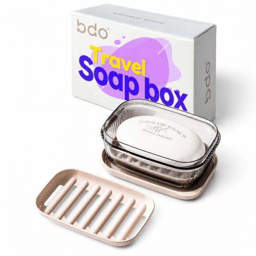 PEISAINOX Clear Travel Soap Holder with Lid, Leakproof & Drainage Layer – Portable Soap Case for Camping, Gym, Bathroom
