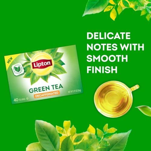 Lipton Decaffeinated Green Tea Bags - 40 Count, Unsweetened