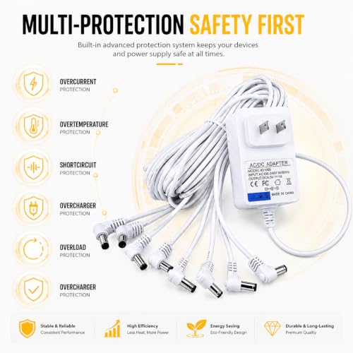 8-Outlets 4.5V AC/DC Power Adapter for Lemax Lighted Village Accessories
