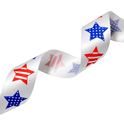 Morex 3/8-Inch Red, White, and Blue Satin Ribbon - 5 Yards