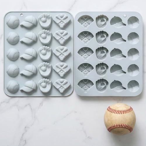 20-Cavity Baseball Silicone Mold for Cake & Candy Decorating