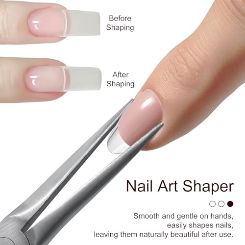Kootinn Stainless Steel C-Curve Nail Shaping Nippers & Sculpting Tweezers Tool Kit