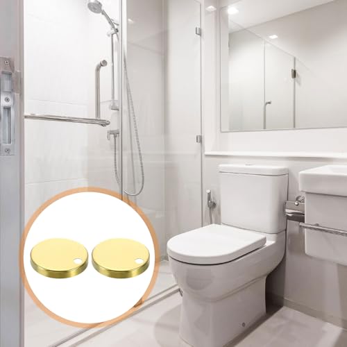 uxcell 4Pcs Gold Stainless Steel Toilet Seat Hinge Covers, 60mm