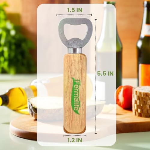 FERMALIFE Wooden Bottle Opener - Portable & Engraveable, Magnetic Back