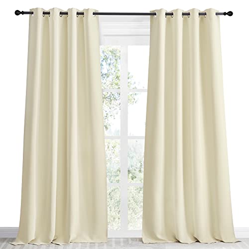 NICETOWN Beige Room Darkening Curtain Panel 55" x 96" - Light Blocking