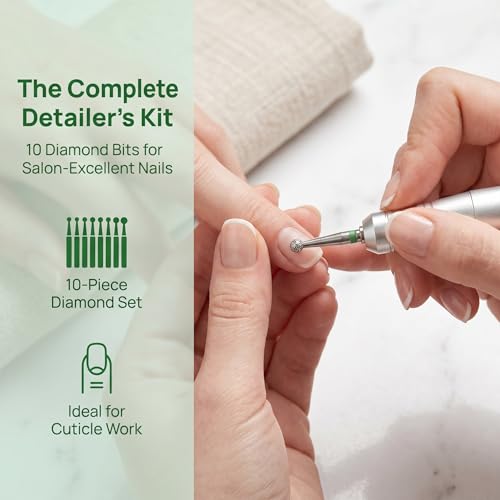 EOMTUR 10Pcs Diamond Ball Nail Drill Bits for Cuticle Care & Manicure