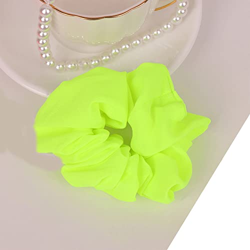 Leadigol 8 Pack Neon Hair Scrunchies Elastic Chiffon Hair Ties