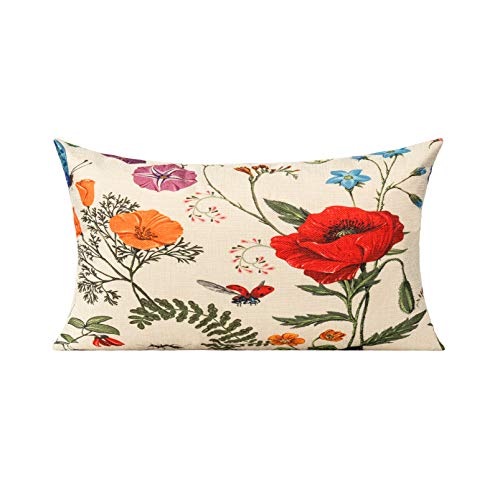 All Smiles 12x20 Floral Throw Pillow Covers - Set of 2 Outdoor Farmhouse Decor