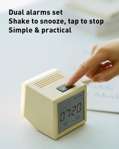 Aurolumiz Digital Alarm Clock with Night Light, Temp & Humidity Monitor