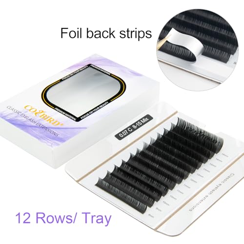 COZBIRD Classic Individual Lash Extensions Soft Matte Black 0.07 C 9mm