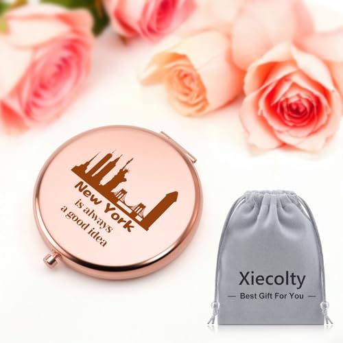 New York Souvenir Compact Mirror - Double-Sided Travel Makeup Mirror