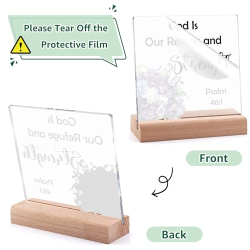 Inspirational Bible Verse Acrylic Desk Decor with Stand