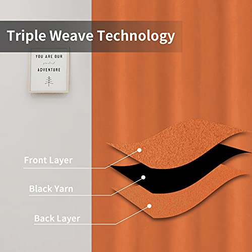 Easy-Going Thermal Blackout Curtains - 2 Panels 42x63 in, Orange