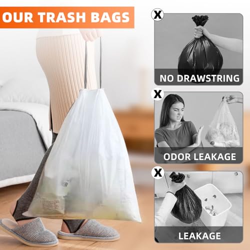 4 Gallon Small Trash Bags - 105 Count, Tear-Resistant & Leak-Proof
