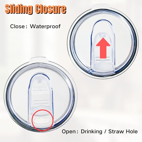 2 Pack 40 oz Replacement Lids Only Compatible with Silver Buffalo Stainless Steel Tumbler, Leak-Proof Splash Resistant Tumbler Top Replacement Reusable Tumbler Cover
