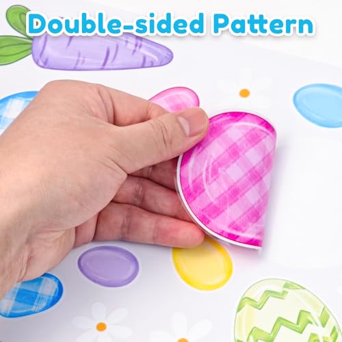 Feivando 8 Sheets Easter Window Clings - Bunny & Egg Decals for Glass