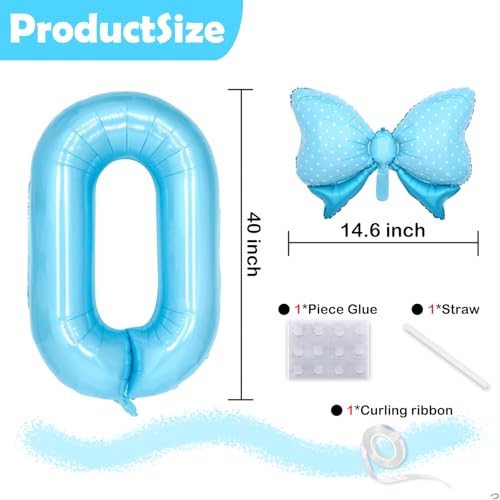 Florisland Light Blue Number 10 Balloon & Party Decorations for 10th Birthday Girls Kids