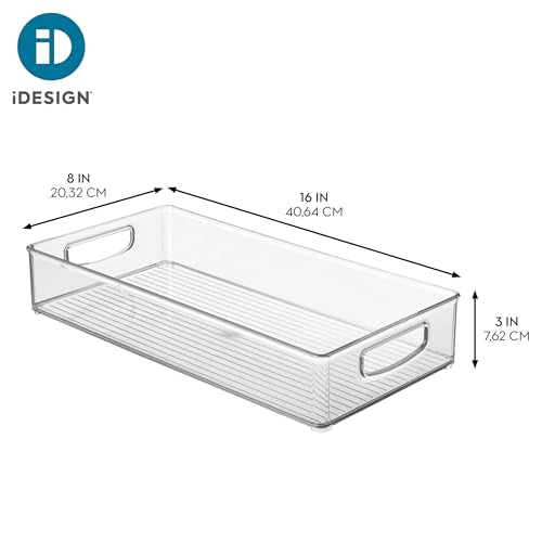 Extra Long Clear Plastic Pantry Organizers - 4-Pack Storage Bins