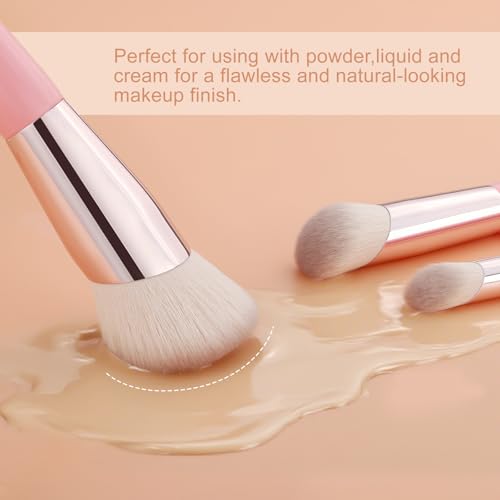 KINGMAS 3-Piece Angled Foundation & Concealer Makeup Brush Set