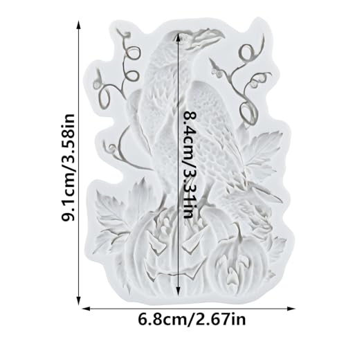 Halloween Crow Silicone Fondant Mold for Cake Decorating
