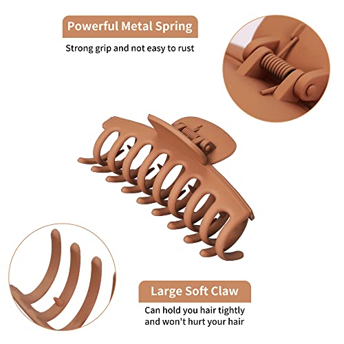 Vsiopy 6pcs Matte Square Claw Hair Clips 3.5 Inch for Thick and Thin Hair