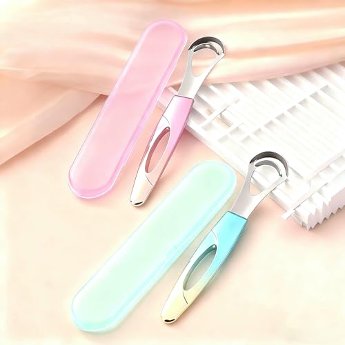 LINK-SUN Stainless Steel Tongue Scraper 2 Pack for Bad Breath