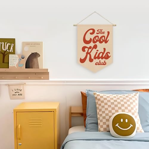 Cool Kids Club Wall Hanging Banner - Retro Nursery Decor 15x11
