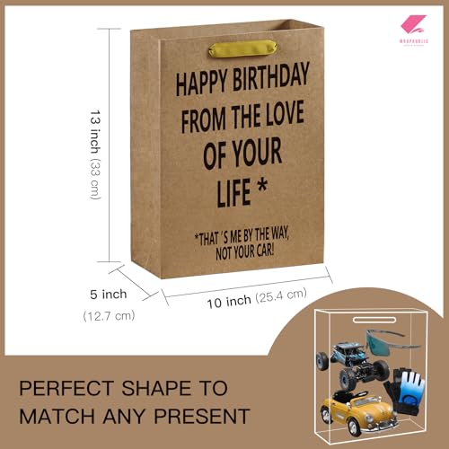 Funny 13" Birthday Kraft Gift Bag for Car Lovers