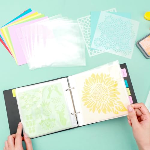 CYFUN DESIGN 111-Piece 6x6 Cookie Stencil Storage Binder and Organizer Set