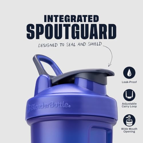 BlenderBottle Classic V2 Shaker Bottle, 20 oz Protein Mixer - Reflex Blue