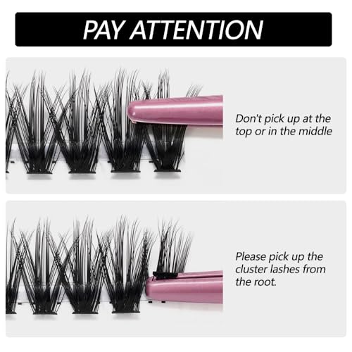 Houksouml 280 Pcs DIY Cluster Eyelash Extensions 3D Wispy Natural Lashes